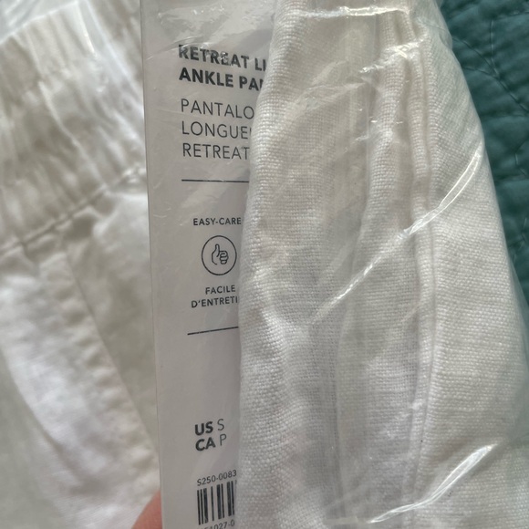 NWT Athleta Retreat Linen Ankle Pants- white - Picture 4 of 5